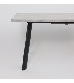 Стол LEON LUX RADIAL-180, раздвижной 180(240)х95, Серый сланец/Чёрный