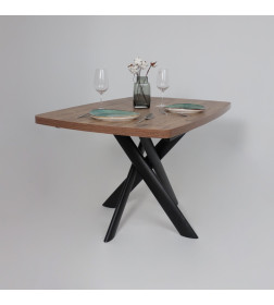 Стол LEONEL-130, раздвижной 130(165)х85, Дуб Веллингтон/Черный