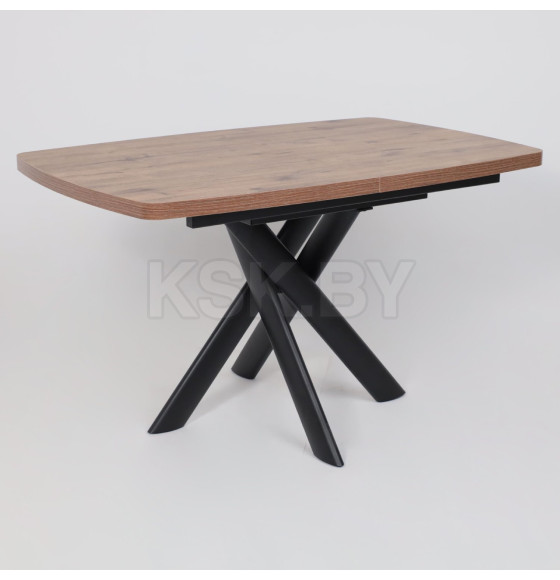 Стол LEONEL-130, раздвижной 130(165)х85, Дуб Веллингтон/Черный (123623) 