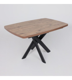 Стол LEONEL-130, раздвижной 130(165)х85, Дуб Веллингтон/Черный