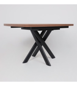 Стол LEONEL-130, раздвижной 130(165)х85, Дуб Веллингтон/Черный