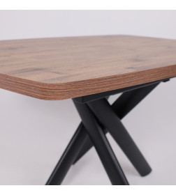 Стол LEONEL-130, раздвижной 130(165)х85, Дуб Веллингтон/Черный