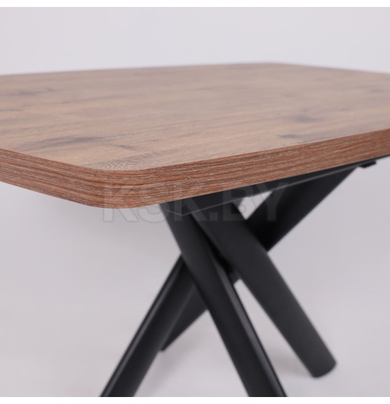 Стол LEONEL-130, раздвижной 130(165)х85, Дуб Веллингтон/Черный (123623) 