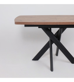 Стол LEONEL-130, раздвижной 130(165)х85, Дуб Веллингтон/Черный