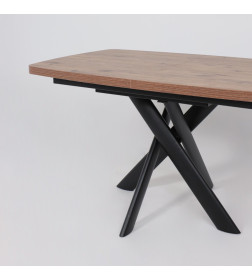 Стол LEONEL-130, раздвижной 130(165)х85, Дуб Веллингтон/Черный