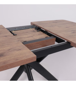 Стол LEONEL-130, раздвижной 130(165)х85, Дуб Веллингтон/Черный