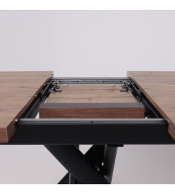 Стол LEONEL-130, раздвижной 130(165)х85, Дуб Веллингтон/Черный