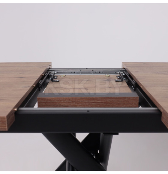 Стол LEONEL-130, раздвижной 130(165)х85, Дуб Веллингтон/Черный (123623) 