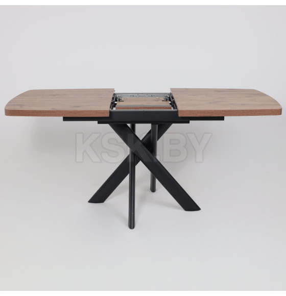 Стол LEONEL-130, раздвижной 130(165)х85, Дуб Веллингтон/Черный (123623) 