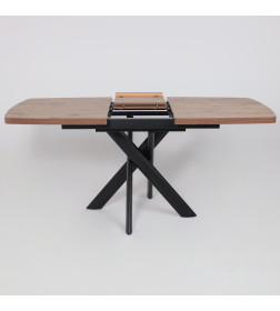 Стол LEONEL-130, раздвижной 130(165)х85, Дуб Веллингтон/Черный