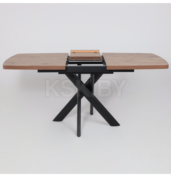 Стол LEONEL-130, раздвижной 130(165)х85, Дуб Веллингтон/Черный (123623) 