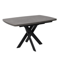 Стол LEONEL-130, раздвижной 130(165)х85, Дымчатая керамика/Черный