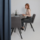 Стол LEONEL-130, раздвижной 130(165)х85, Дымчатая керамика/Черный (123624) 