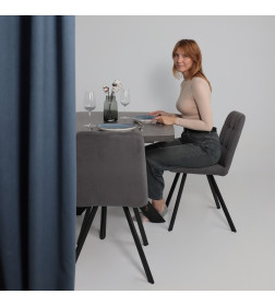 Стол LEONEL-130, раздвижной 130(165)х85, Дымчатая керамика/Черный