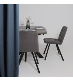 Стол LEONEL-130, раздвижной 130(165)х85, Дымчатая керамика/Черный