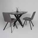 Стол LEONEL-130, раздвижной 130(165)х85, Дымчатая керамика/Черный (123624) 