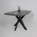 Стол LEONEL-130, раздвижной 130(165)х85, Дымчатая керамика/Черный (123624) 