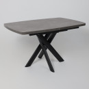 Стол LEONEL-130, раздвижной 130(165)х85, Дымчатая керамика/Черный (123624) 