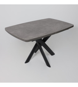Стол LEONEL-130, раздвижной 130(165)х85, Дымчатая керамика/Черный