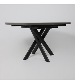 Стол LEONEL-130, раздвижной 130(165)х85, Дымчатая керамика/Черный