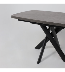 Стол LEONEL-130, раздвижной 130(165)х85, Дымчатая керамика/Черный