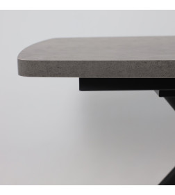 Стол LEONEL-130, раздвижной 130(165)х85, Дымчатая керамика/Черный