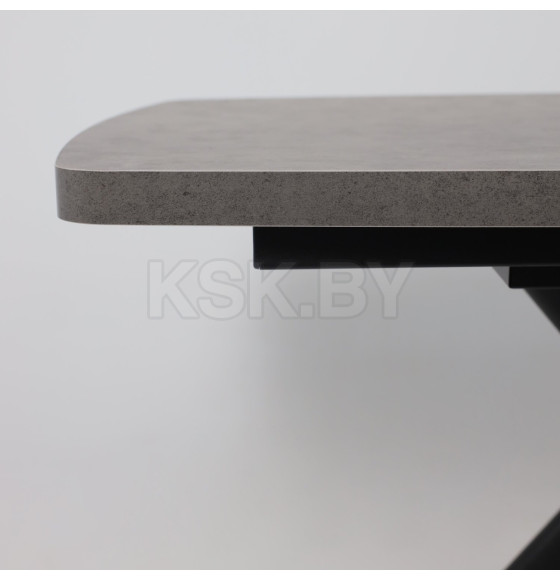 Стол LEONEL-130, раздвижной 130(165)х85, Дымчатая керамика/Черный (123624) 