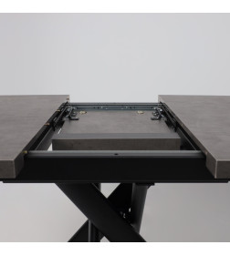 Стол LEONEL-130, раздвижной 130(165)х85, Дымчатая керамика/Черный