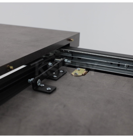 Стол LEONEL-130, раздвижной 130(165)х85, Дымчатая керамика/Черный (123624) 