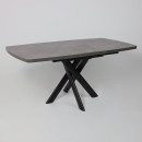 Стол LEONEL-130, раздвижной 130(165)х85, Дымчатая керамика/Черный (123624) 