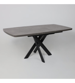 Стол LEONEL-130, раздвижной 130(165)х85, Дымчатая керамика/Черный