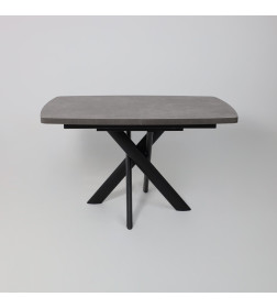 Стол LEONEL-130, раздвижной 130(165)х85, Дымчатая керамика/Черный