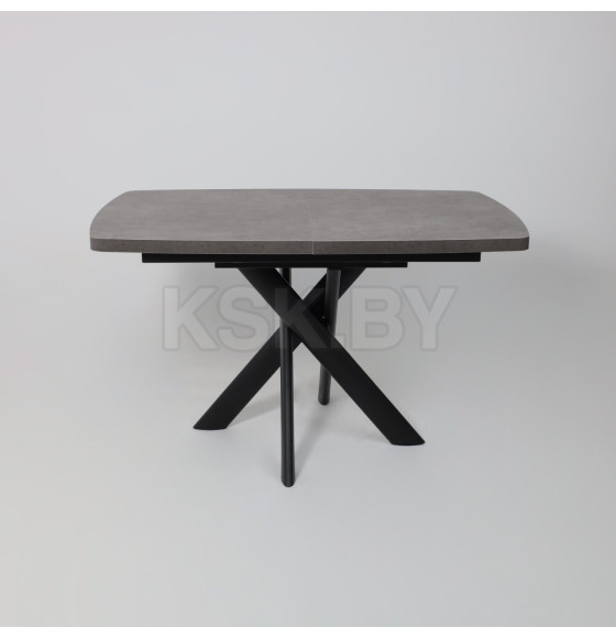 Стол LEONEL-130, раздвижной 130(165)х85, Дымчатая керамика/Черный (123624) 