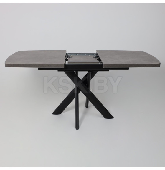 Стол LEONEL-130, раздвижной 130(165)х85, Дымчатая керамика/Черный (123624) 
