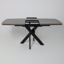 Стол LEONEL-130, раздвижной 130(165)х85, Дымчатая керамика/Черный (123624) 