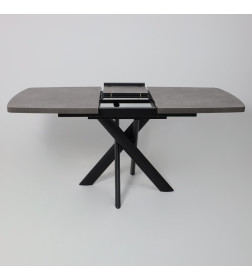 Стол LEONEL-130, раздвижной 130(165)х85, Дымчатая керамика/Черный