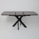 Стол LEONEL-130, раздвижной 130(165)х85, Дымчатая керамика/Черный (123624) 