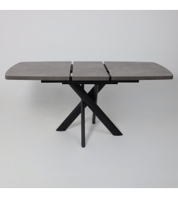 Стол LEONEL-130, раздвижной 130(165)х85, Дымчатая керамика/Черный