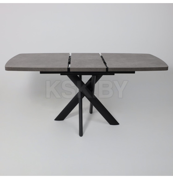 Стол LEONEL-130, раздвижной 130(165)х85, Дымчатая керамика/Черный (123624) 