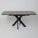 Стол LEONEL-130, раздвижной 130(165)х85, Дымчатая керамика/Черный (123624) 