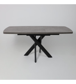 Стол LEONEL-130, раздвижной 130(165)х85, Дымчатая керамика/Черный