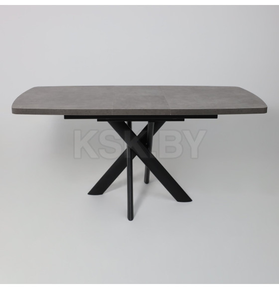 Стол LEONEL-130, раздвижной 130(165)х85, Дымчатая керамика/Черный (123624) 