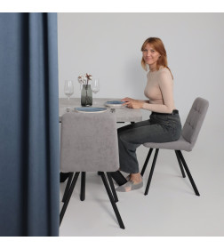 Стол LEONEL-130, раздвижной 130(165)х85, Серый сланец/Черный