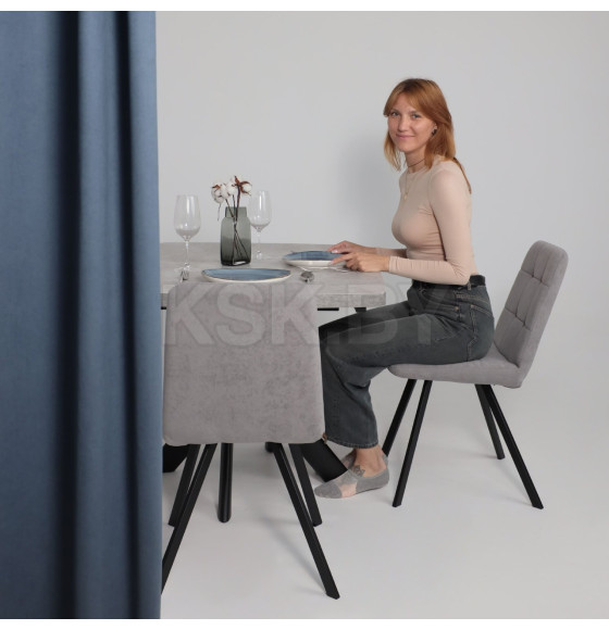 Стол LEONEL-130, раздвижной 130(165)х85, Серый сланец/Черный (123626) 