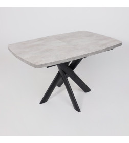 Стол LEONEL-130, раздвижной 130(165)х85, Серый сланец/Черный