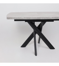 Стол LEONEL-130, раздвижной 130(165)х85, Серый сланец/Черный