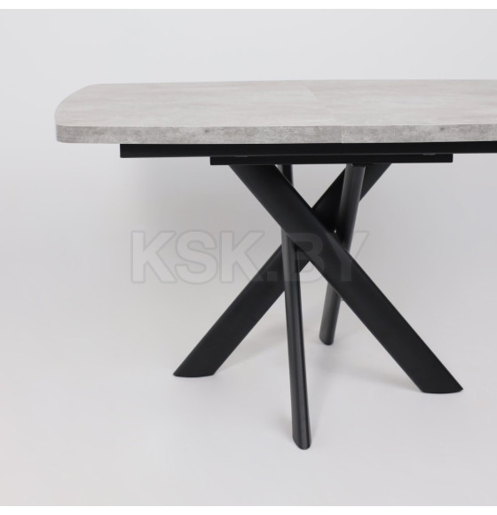 Стол LEONEL-130, раздвижной 130(165)х85, Серый сланец/Черный (123626) 