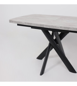 Стол LEONEL-130, раздвижной 130(165)х85, Серый сланец/Черный