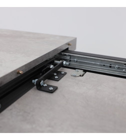 Стол LEONEL-130, раздвижной 130(165)х85, Серый сланец/Черный