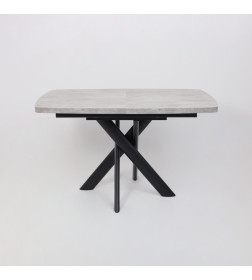 Стол LEONEL-130, раздвижной 130(165)х85, Серый сланец/Черный